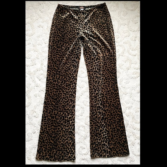 Hot Kiss Pants - Vintage Velvet Leopard Print Bell Bottoms Hot Kiss small